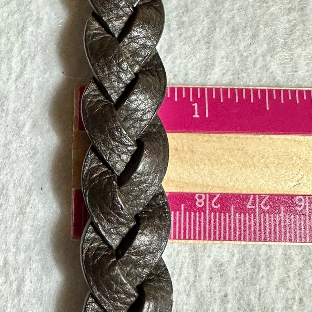 JOHN HARDY 925 Silver Chain & Braided Leather Braided Bracelet 8.5” #775 - Picture 7 of 7